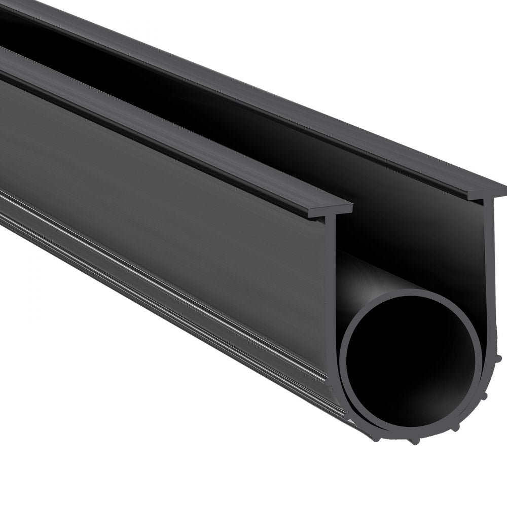 VEVOR Garage Door Seals Bottom Rubber, U Shape +O Ring Garage Door Weather Stripping, Universal Weatherproof Threshold Buffering Sealing Rubber , 5/16 inch T-ends and 3 3/4 inch Width (16 Ft, Black)