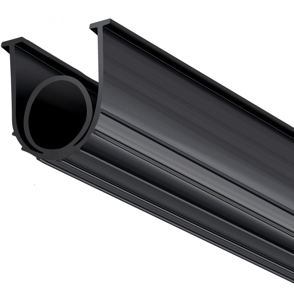 VEVOR Garage Door Seals Bottom Rubber, U Shape +O Ring Garage Door Weather Stripping, Universal Weatherproof Threshold Buffering Sealing Rubber , 5/16 inch T-ends and 3 3/4 inch Width (16 Ft, Black)