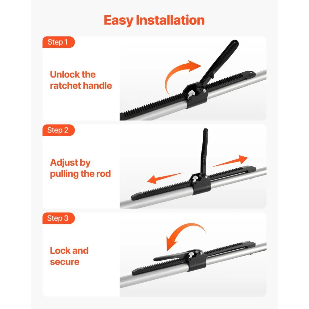 VEVOR Cargo Bar, Cargo Bar Adjustable from 59" to 73", Heavy-duty Steel Cargos Stabilizer with Non-Slip Foot Pads, Telescoping Load Lock Bars Stop Sliding for Pickup Truck