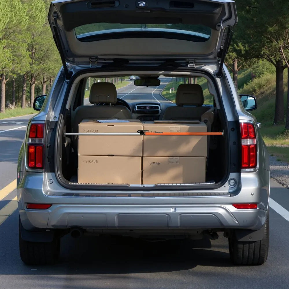 VEVOR Cargo Bar, Cargo Bar Adjustable from 40" to 73", Heavy-duty Steel Cargos Stabilizer with Non-Slip Foot Pads, Telescoping Load Lock Bars Stop Sliding for SUVs, Sedans