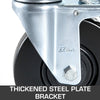 4 Pack 5" Heavy Duty Scaffolding Rubber Swivel Caster With Dual Locking 1" Solid Round Stem 280LBS Capacity Per Wheel