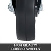 VEVOR 4 Pack 5Inch Scaffolding Rubber Swivel Caster Wheels with Dual Locking Heavy Duty Casters 1.26 Inch Square Stem 440LBS Capacity per Wheel