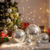 VEVOR Mirror Disco Ball 3.2" 4" 6" 8" 12" 17-Pack Balls with Hanging Ring, for Party Home Decoration Stage Props DJ Dance Club, 2 Mirror Tile Sizes, Reflects Light, Wedding Birthday Decor, Silver
