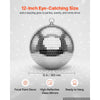 VEVOR Mirror Disco Ball 12 Inch Silver Reflective Ball with Hanging Ring, for Party Home Decoration Stage Props DJ Dance Club, 2 Mirror Tile Sizes, Reflects Light, Large Wedding Music Birthday Decor