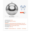 VEVOR Mirror Disco Ball 12 Inch Silver Reflective Ball with Hanging Ring, for Party Home Decoration Stage Props DJ Dance Club, 2 Mirror Tile Sizes, Reflects Light, Large Wedding Music Birthday Decor