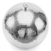 VEVOR Mirror Disco Ball 16 Inch Silver Reflective Ball with Hanging Ring, for Party Home Decoration Stage Props DJ Dance Club, 2 Mirror Tile Sizes, Reflects Light, Large Wedding Music Birthday Decor