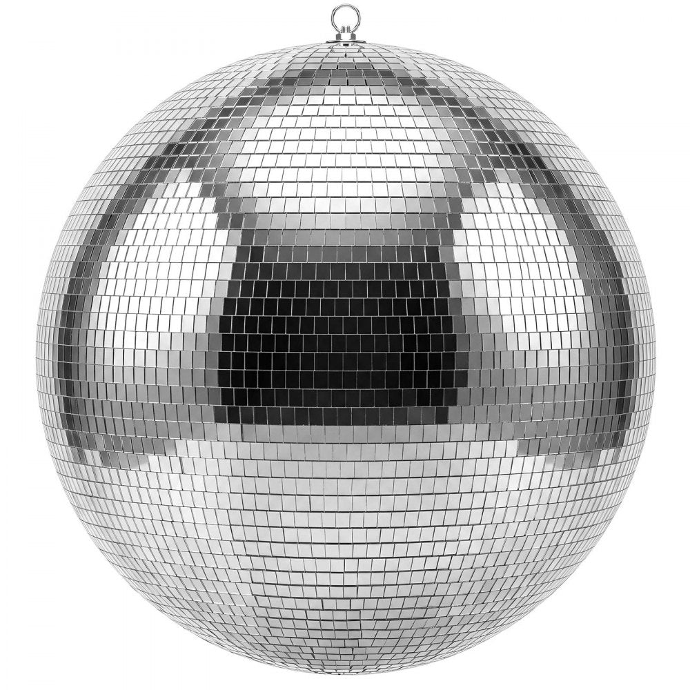 VEVOR Mirror Disco Ball 20 Inch Silver Reflective Ball with Hanging Ring, for Party Home Decoration Stage Props DJ Dance Club, 2 Mirror Tile Sizes, Reflects Light, Large Wedding Music Birthday Decor