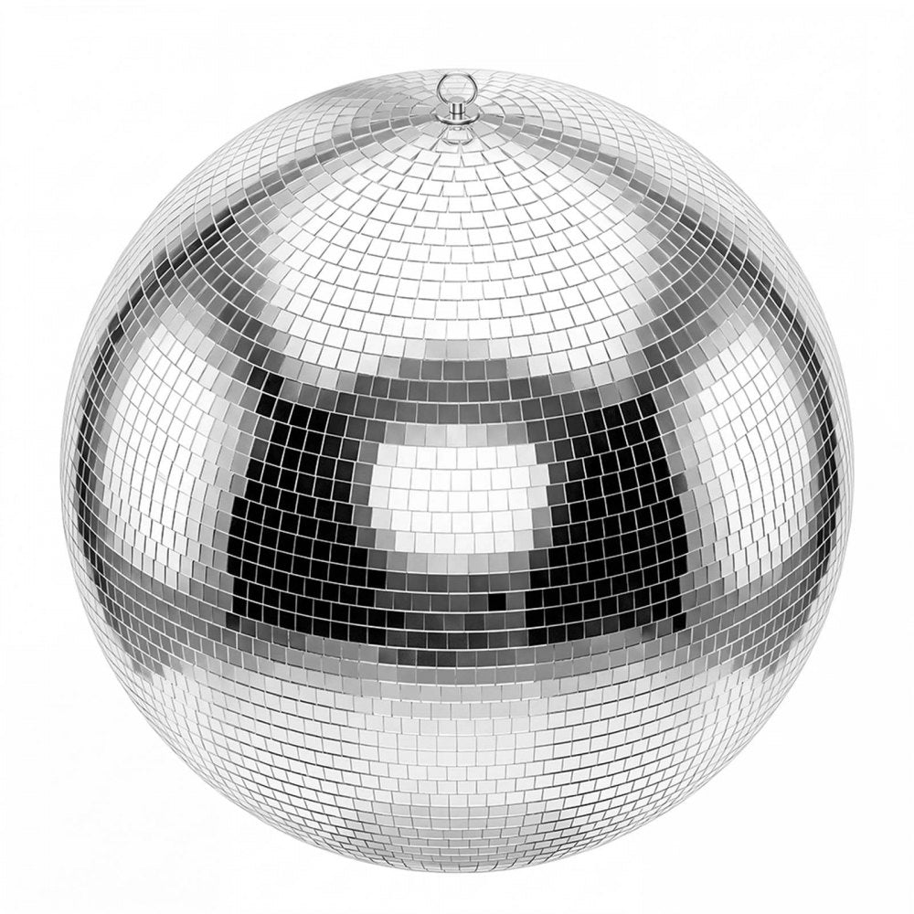 VEVOR Mirror Disco Ball 24 Inch Silver Reflective Ball with Hanging Ring, for Party Home Decoration Stage Props DJ Dance Club, 2 Mirror Tile Sizes, Reflects Light, Large Wedding Music Birthday Decor