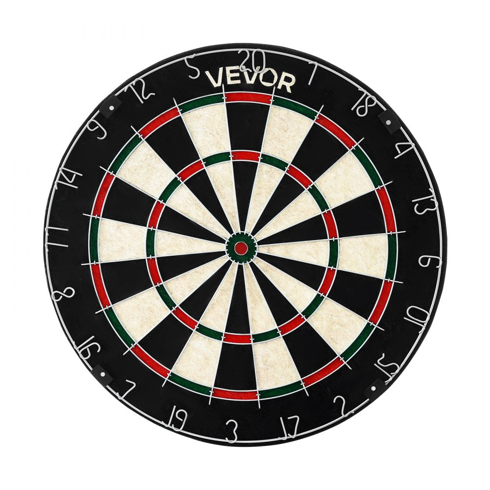VEVOR Dartboard with 6 Darts & Scoring Kit, Self-Healing Sisal Fibers Dartboard with Staple-Free Bullseye & Rotating Number Ring, 17.7" Professional Steel Tip Dart Board Set for Home Party Game Rooms