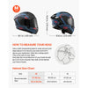 VEVOR Modular Motorcycle Helmet, Flip up Full Face Helmet with Dual Visor, Lightweight Comfortable Adult Motocross Street Bike Helmet for Men and Women - DOT & ECE Approved (M Size)