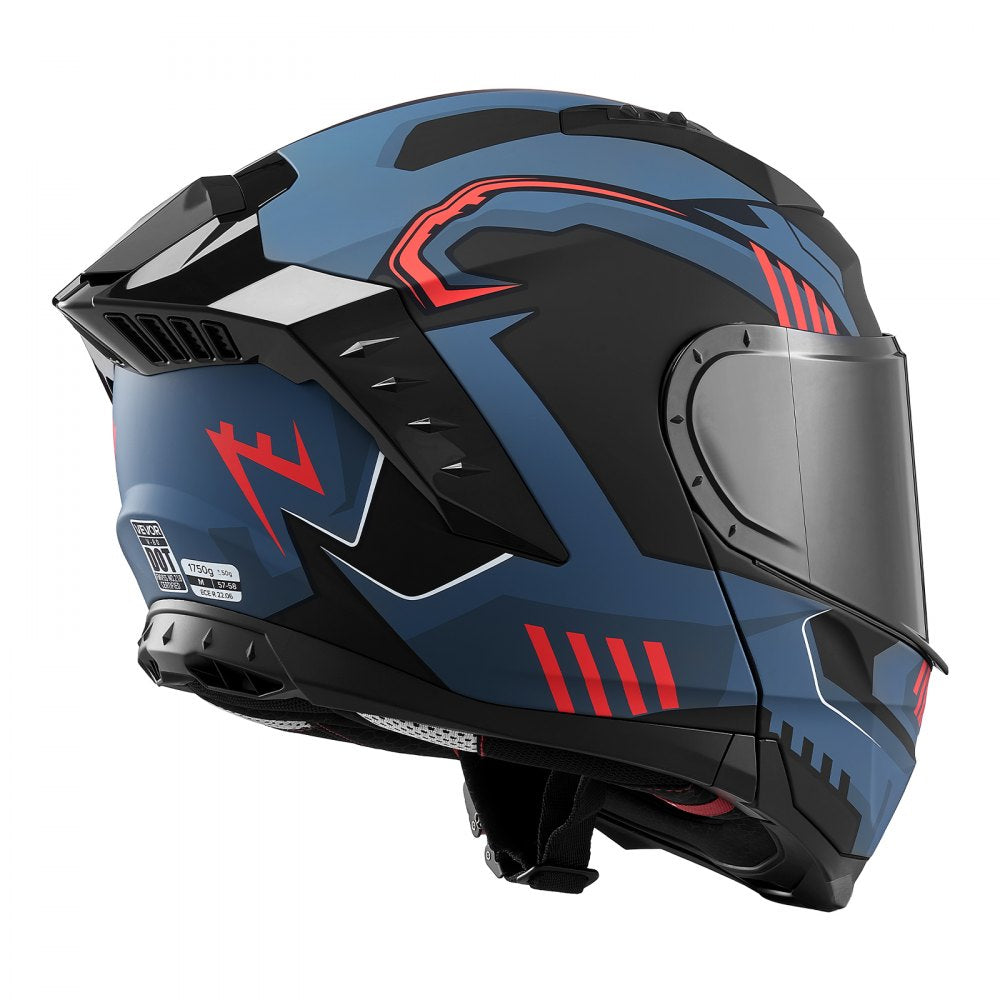 VEVOR Modular Motorcycle Helmet, Flip up Full Face Helmet with Dual Visor, Lightweight Comfortable Adult Motocross Street Bike Helmet for Men and Women - DOT & ECE Approved (M Size)