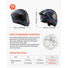 VEVOR Modular Motorcycle Helmet, Flip up Full Face Helmet with Dual Visor, Lightweight Comfortable Adult Motocross Street Bike Helmet for Men and Women - DOT & ECE Approved (XL Size)