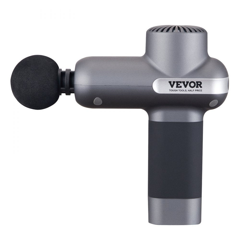 VEVOR Mini Massage Gun, Percussion Muscle Massage Gun for Athletes - with 5 Speed Levels & 6 Massage Heads, 7.4V 2500mAh Batteries, Handheld Small Massage Gun for Pain Relief, Muscle Relaxation