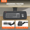 VEVOR Keyboard Tray under Desk Adjustable Height, Height and Angle Adjustable under Desk Keyboard Tray Slide out, Large 25x9.8 inch Keyboard Holder under Desk for Typing in Home, Office Work