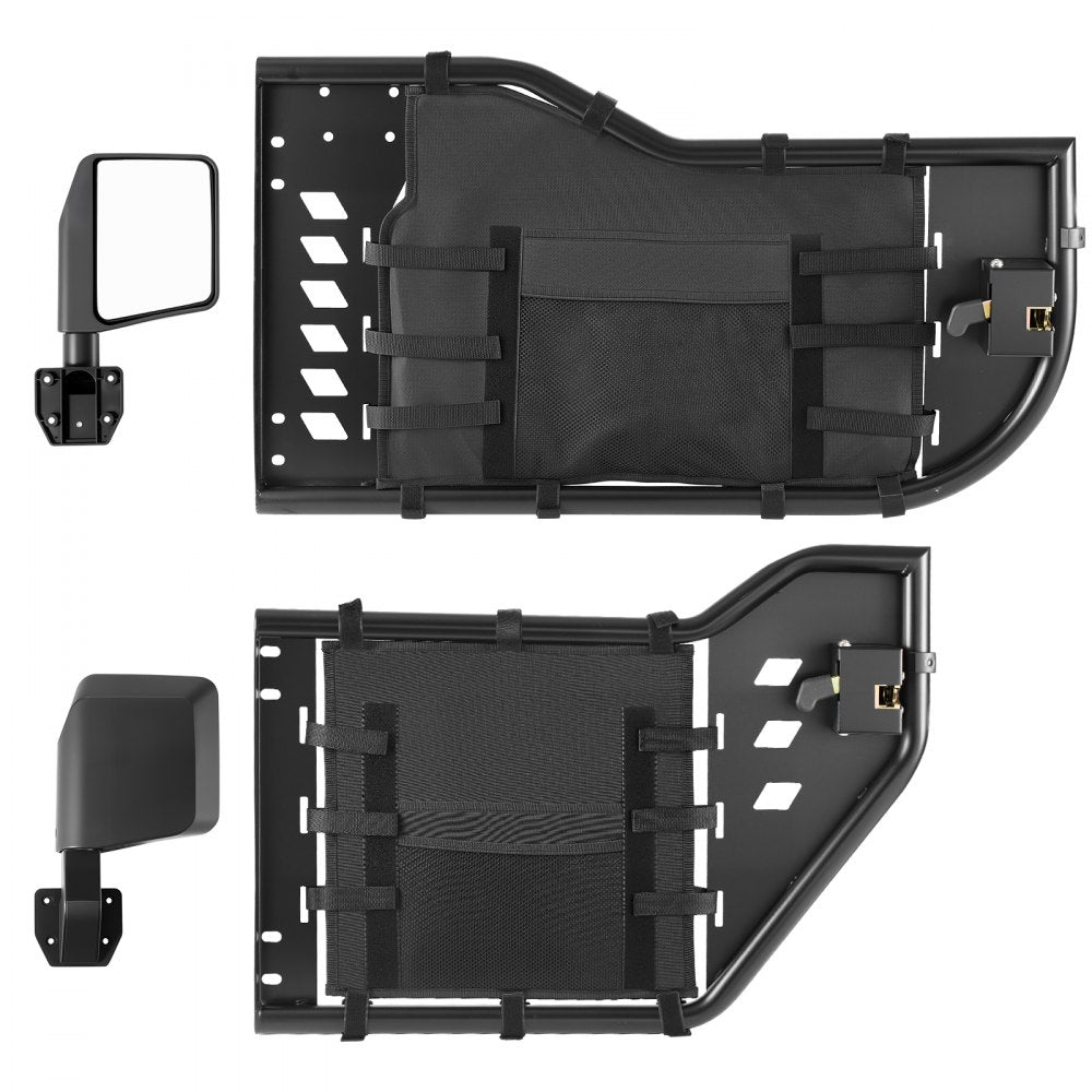 VEVOR Jeep Tube Doors, 4-Door, Compatible with 2018-2026 Jeep Wrangler JL & 2020-2026 Gladiator JT, Steel Off Road Front & Rear Tubular Half Doors with DOT Certified Side View Mirrors and Storage Bag