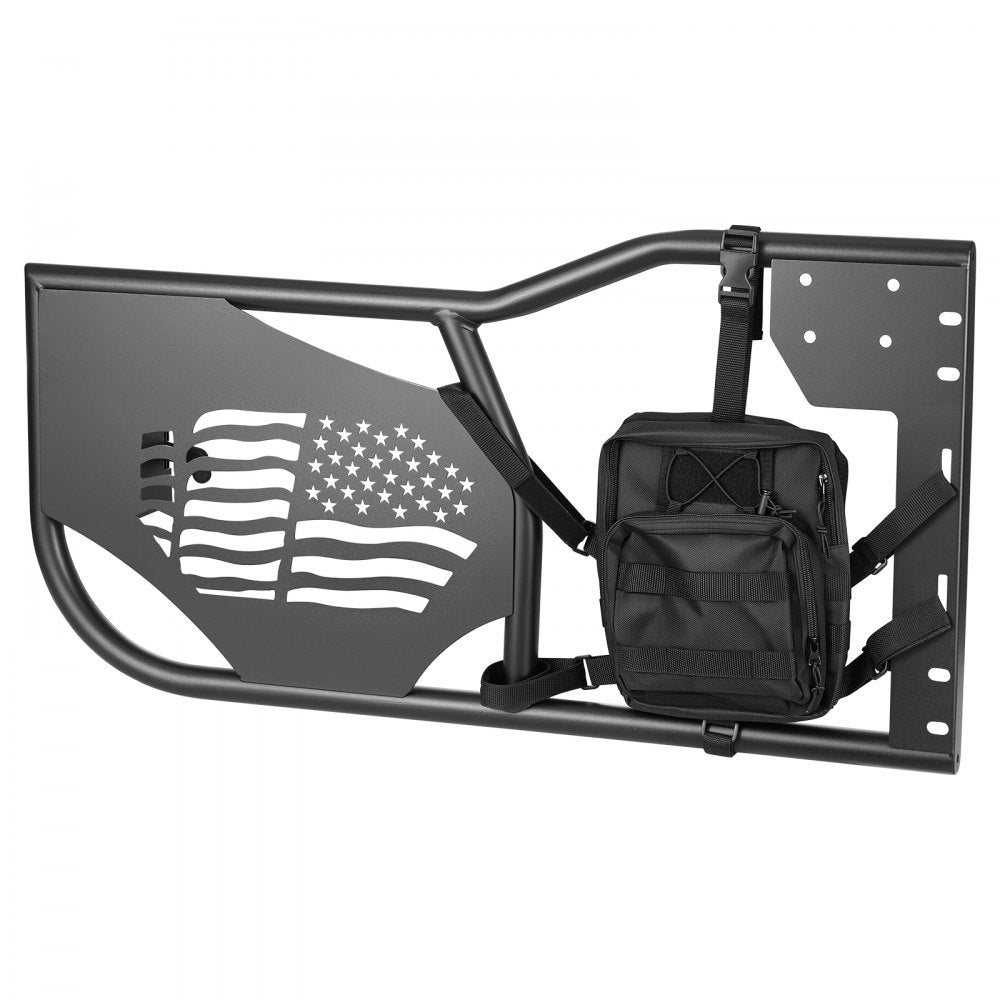 VEVOR Jeep Tube Doors, 4-Door, Compatible with 2007-2018 Jeep Wrangler JK Unlimited, Steel Off Road Front & Rear Tubular Half Doors with DOT Certified Side View Mirrors, Storage Bag and Rubber Pads