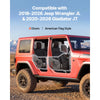 VEVOR Jeep Tube Doors, 4-Door, Fit for 2018-2026 Jeep Wrangler JL & 2020-2026 Gladiator JT, Flag Pattern Off Road Front & Rear Tubular Half Doors with DOT Certified Side View Mirrors and Storage Bag