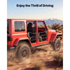 VEVOR Jeep Tube Doors, 4-Door, Compatible with 2007-2018 Jeep Wrangler JK Unlimited, Alloy Steel Off Road Front & Rear Tubular Half Doors with Storage Bag, Rubber Pads, Heavy-Duty Hinges and OE Latch
