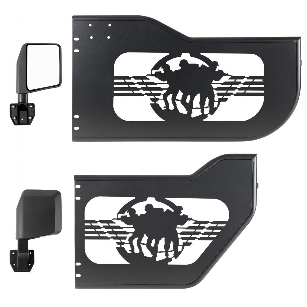 VEVOR Jeep Tube Doors, 4-Door, Fit for 2018-2026 Jeep Wrangler JL & 2020-2026 Gladiator JT, Soldier Pattern Off Road Front & Rear Tubular Half Doors with DOT Certified Side View Mirrors & Rubber Pads