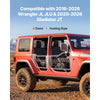 VEVOR Jeep Tube Doors, 4-Door, Compatible with 2018-2026 Wrangler JL JLU & 2020-2026 Gladiator JT, Steel Off Road Front & Rear Tubular Half Doors with DOT Certified Side View Mirrors and Rubber Pads