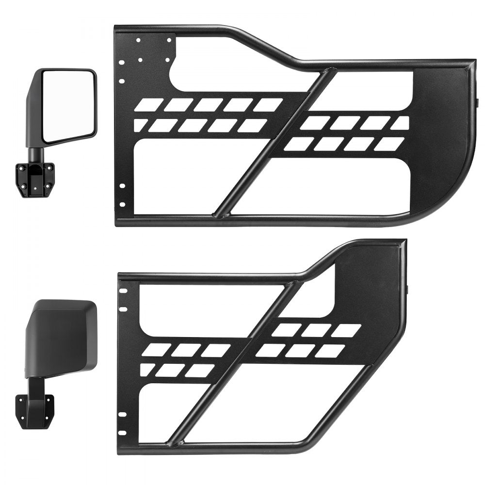 VEVOR Jeep Tube Doors, 4-Door, Compatible with 2018-2026 Wrangler JL JLU & 2020-2026 Gladiator JT, Steel Off Road Front & Rear Tubular Half Doors with DOT Certified Side View Mirrors and Rubber Pads