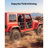 VEVOR Jeep Tube Doors, 4-Door, Compatible with 2007-2018 Jeep Wrangler JK JKU Unlimited, Steel Off Road Front & Rear Tubular Half Doors with Storage Bag, Rubber Pads, Heavy-Duty Hinges and OE Latch