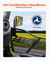 DOT certified rear view mirrors included - close-up installed view