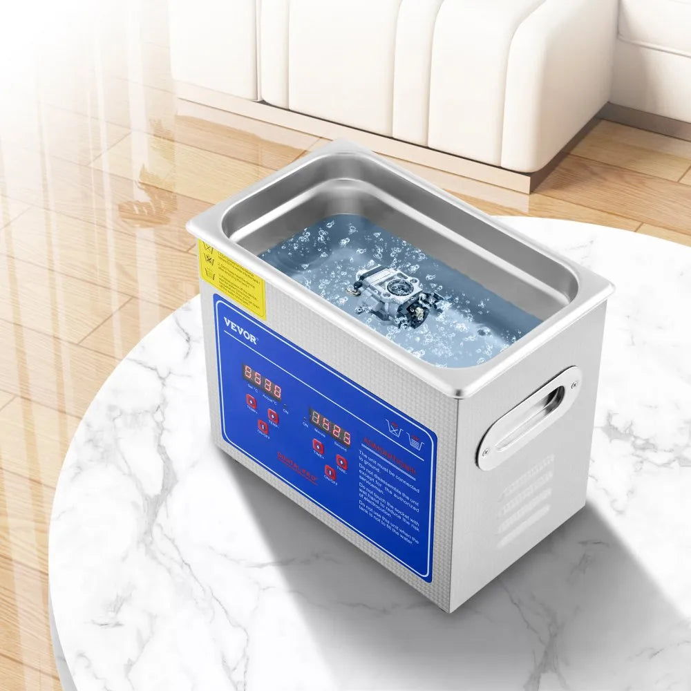 VEVOR Professional Ultrasonic Cleaner, 2.85 L Ultrasonic Jewelry Cleaner with Digital Timer & Heater, Stainless Steel Industrial Sonic Cleaner 40kHz for Glasses, Watches, Rings, Small Parts