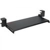 VEVOR Clamp on Keyboard Tray Under Desk, Desk Keyboard Tray Slide out with Sturdy No-drill C Clamp Mount, Large 26.8 x 11 inch Slide-out Computer Drawer for Typing in Home, Office Work