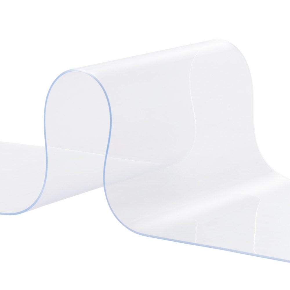 VEVOR Strip Curtain, 164' Length x 8" Width x 0.08" Thickness, Clear PVC Smooth Curtain Strip Door Bulk Roll, Plastic Door Strips for Doorways of Supermarket, Garage, Warehouse, Barn, Pet Animal House