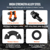 VEVOR 3/4" D-Ring Shackle, 2 Pack Alloy Steel Shackles 66139 lbs (30 Ton) Break Strength with 7/8" Screw Pin, Isolators & Washers, Heavy Duty Off Road Vehicle Recovery Shackle for Jeep Truck, Orange