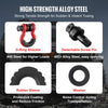 VEVOR 3/4" D-Ring Shackle, 2 Pack Alloy Steel Shackles 62832 lbs (28.5 Ton) Break Strength with 7/8" Screw Pin, Isolators & Washers, Heavy Duty Off Road Vehicle Recovery Shackle for Jeep Truck, Red