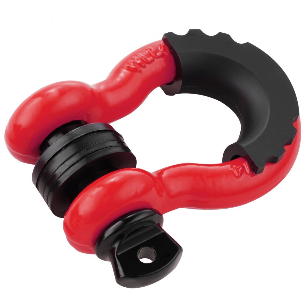 VEVOR 3/4" D-Ring Shackle, 2 Pack Alloy Steel Shackles 62832 lbs (28.5 Ton) Break Strength with 7/8" Screw Pin, Isolators & Washers, Heavy Duty Off Road Vehicle Recovery Shackle for Jeep Truck, Red