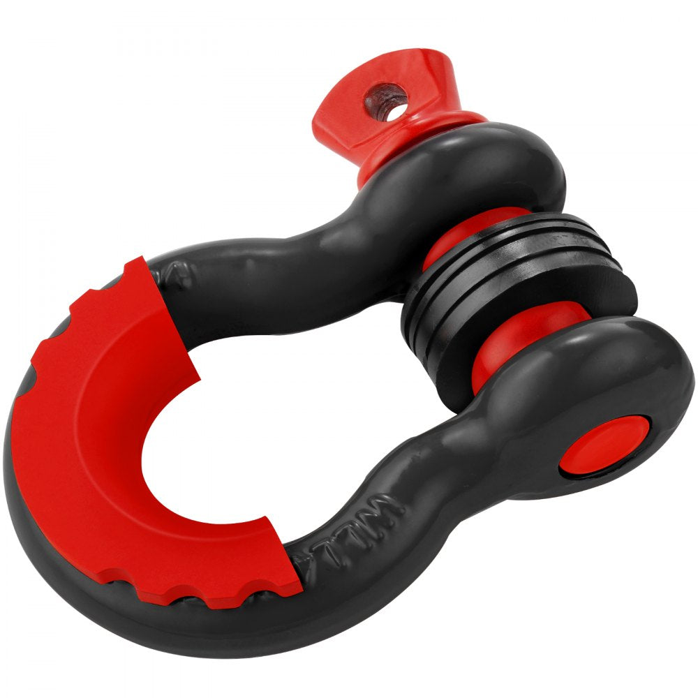 VEVOR 3/4" D-Ring Shackle, 2 Pack Alloy Steel Shackles 62832 lbs (28.5 Ton) Break Strength with 7/8" Screw Pin, Isolators & Washers, Heavy Duty Off Road Vehicle Recovery Shackle for Jeep Truck, Black