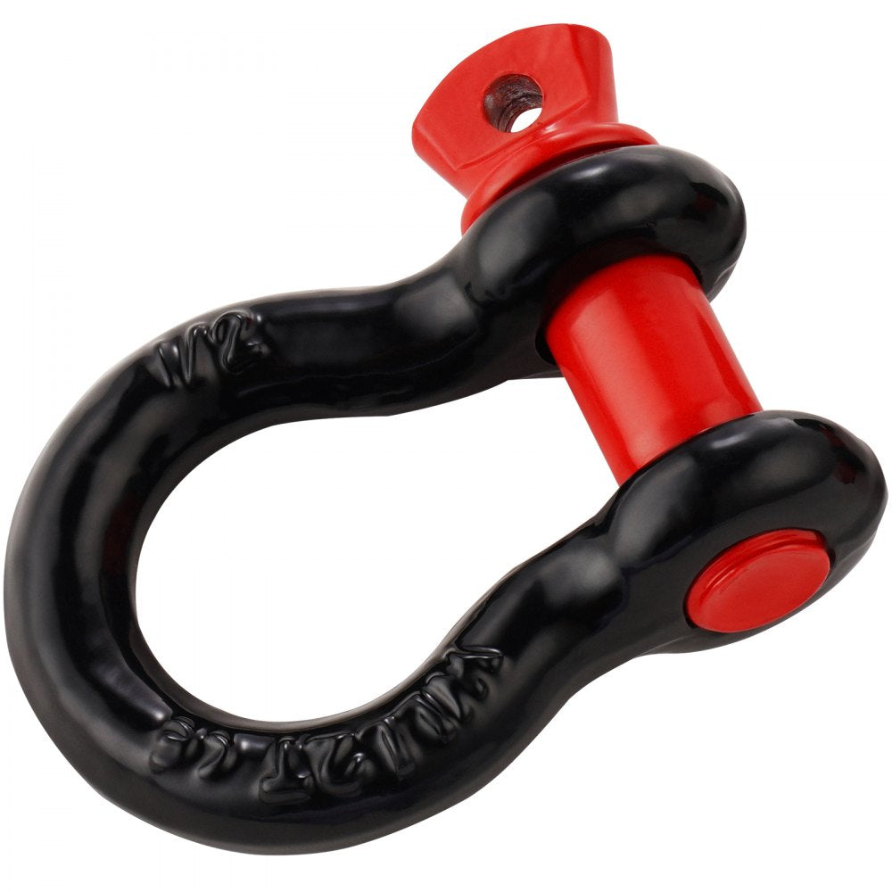VEVOR 1/2" D-Ring Shackle, 4 Pack Alloy Steel Shackles 17637 lbs (8 Ton) Break Strength with 5/8" Screw Pin, Heavy Duty Off Road Vehicle Recovery Shackle, Towing Accessories for Jeep Truck, Black