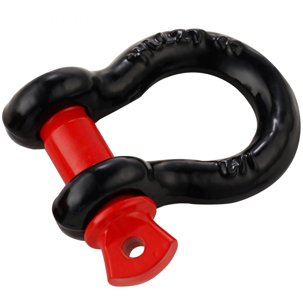 VEVOR 1/2" D-Ring Shackle, 4 Pack Alloy Steel Shackles 17637 lbs (8 Ton) Break Strength with 5/8" Screw Pin, Heavy Duty Off Road Vehicle Recovery Shackle, Towing Accessories for Jeep Truck, Black