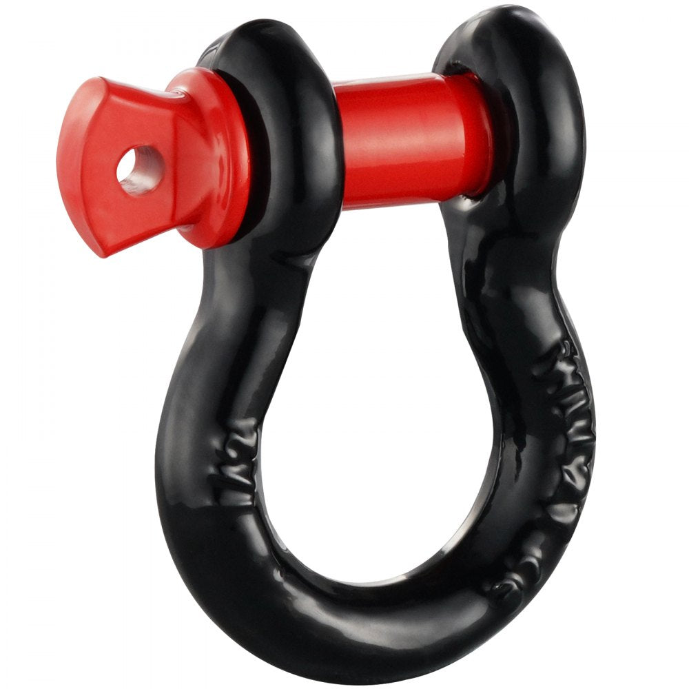 VEVOR 1/2" D-Ring Shackle, 4 Pack Alloy Steel Shackles 17637 lbs (8 Ton) Break Strength with 5/8" Screw Pin, Heavy Duty Off Road Vehicle Recovery Shackle, Towing Accessories for Jeep Truck, Black