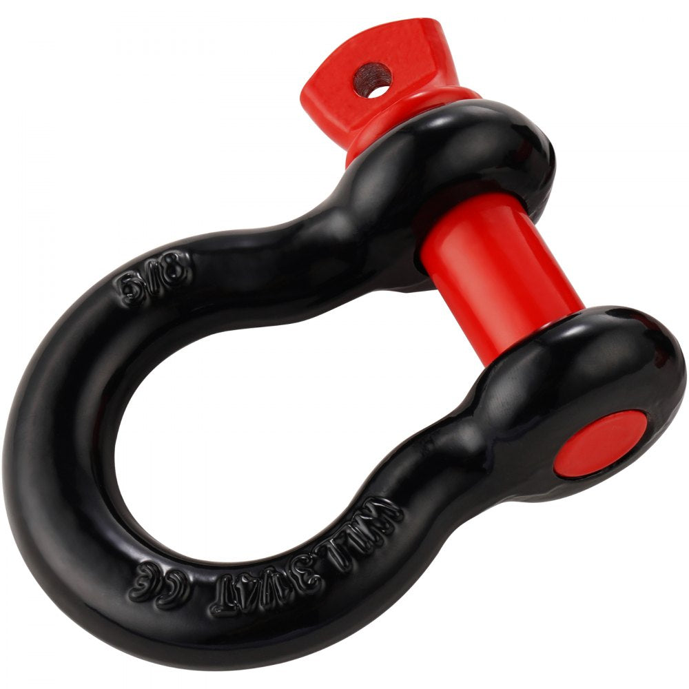 VEVOR 5/8" D-Ring Shackle, 4 Pack Alloy Steel Shackles 28660 lbs (13 Ton) Break Strength with 3/4" Screw Pin, Heavy Duty Off Road Vehicle Recovery Shackle, Towing Accessories for Jeep Truck, Black