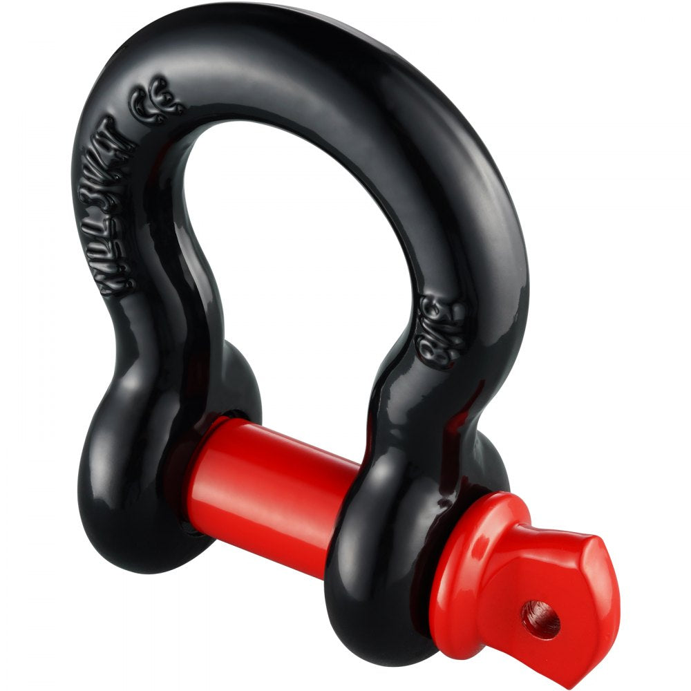 VEVOR 5/8" D-Ring Shackle, 4 Pack Alloy Steel Shackles 28660 lbs (13 Ton) Break Strength with 3/4" Screw Pin, Heavy Duty Off Road Vehicle Recovery Shackle, Towing Accessories for Jeep Truck, Black