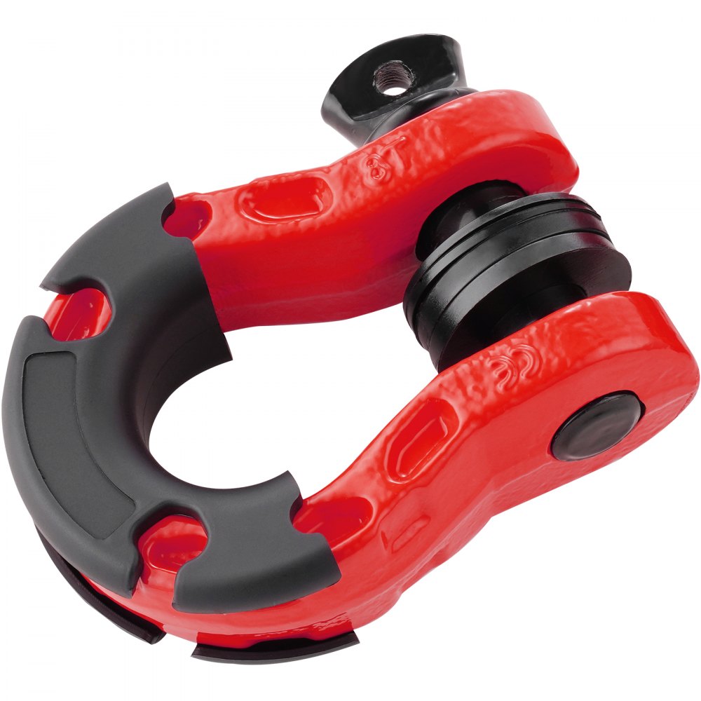 VEVOR 3/4" D-Ring Shackle, 2 Pack Alloy Steel Shackles 66139 lbs (30 Ton) Break Strength with 7/8" Screw Pin, Isolators & Washers, Heavy Duty Off Road Vehicle Recovery Shackle for Jeep Truck, Red