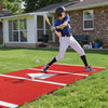 VEVOR Baseball Hitting Mat, 10x3.8 ft Batting Cage Mat, Batters Box Turf Mats, Softball Batting Practice Equipment with Home Plate and Anti Fade Turf, Portable Training Aid for Indoor Outdoor, Red