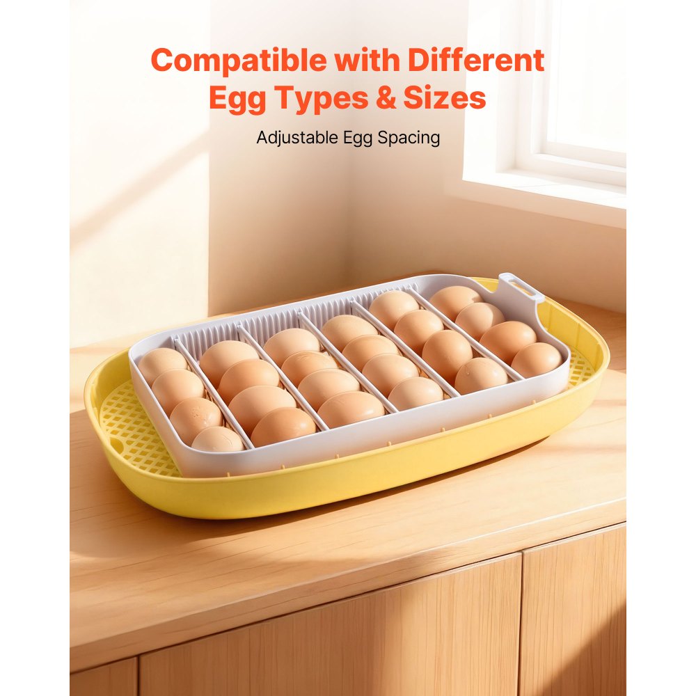 VEVOR 24 Egg Incubator, Automatic Egg Turner with LED Candler, Temperature & Humidity Control, 360° View Clear Window, Auto Water Refill, Poultry Eggs Incubators for Hatching Chicks Ducks Goose Quail