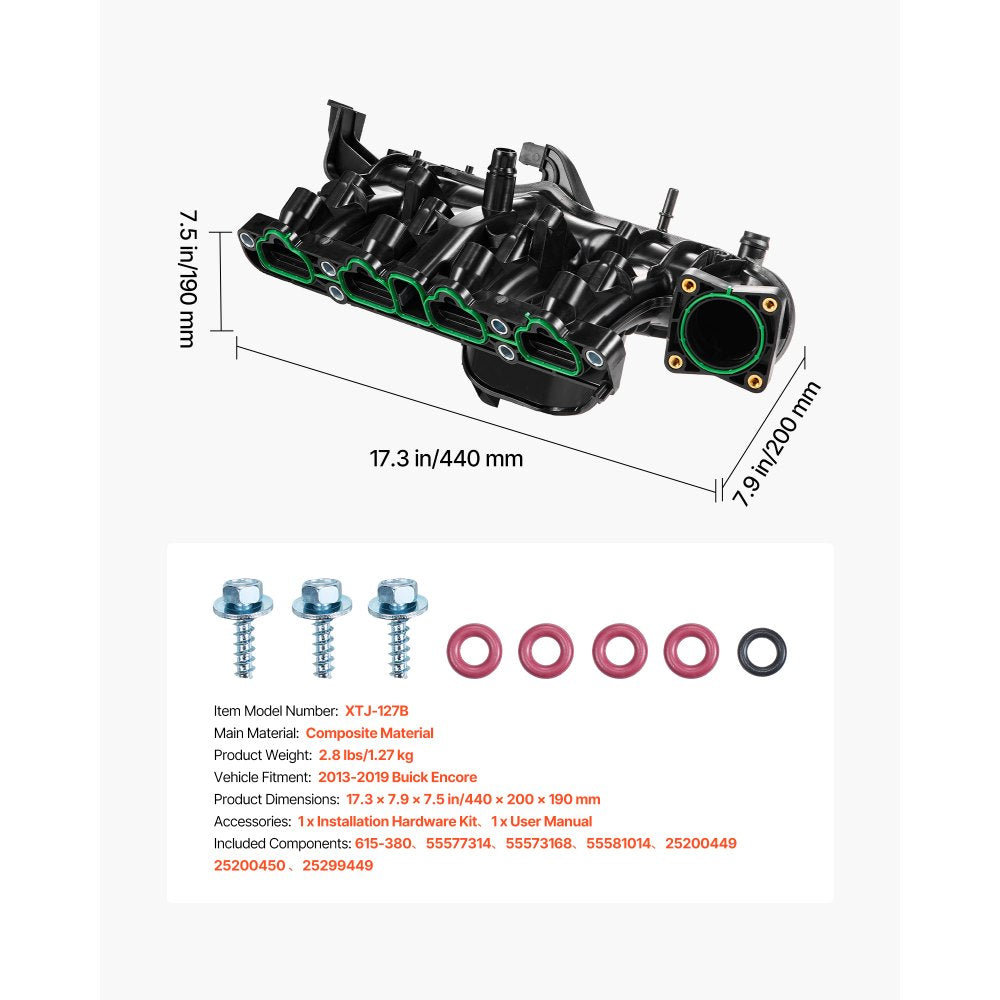 VEVOR Intake Manifold, with Gasket, Engine Intake Manifold Assembly Compatible with 2013-2019 Buick Encore, Replacement Replace 615-380, 55577314, 55573168, 55581014, 25200449, 25200450, 25299449