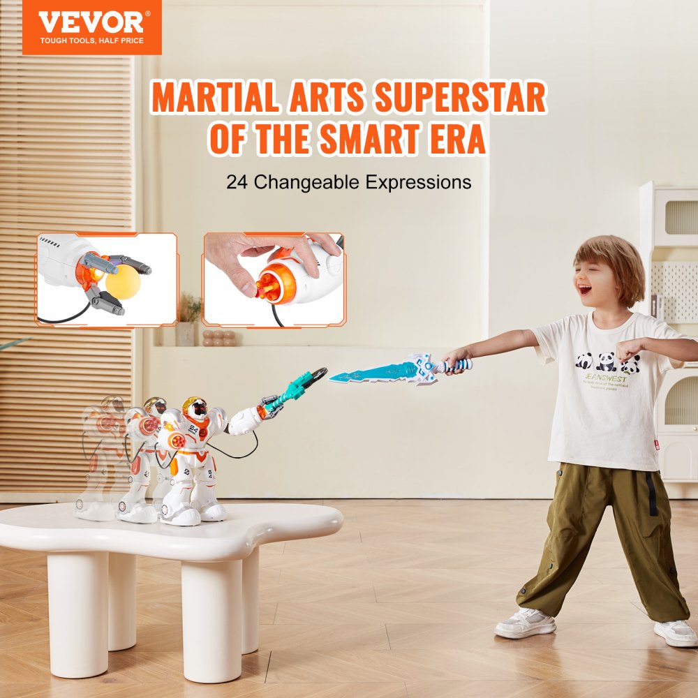 VEVOR RC Robot Toys for Kids, Battle Mode Programmable Remote Control Smart Robot with Bullets, Interactive Walking Dancing Robot for Age 3 4 5 6 7 8 10 12 Year Old Boys Girls Birthday Gift Present