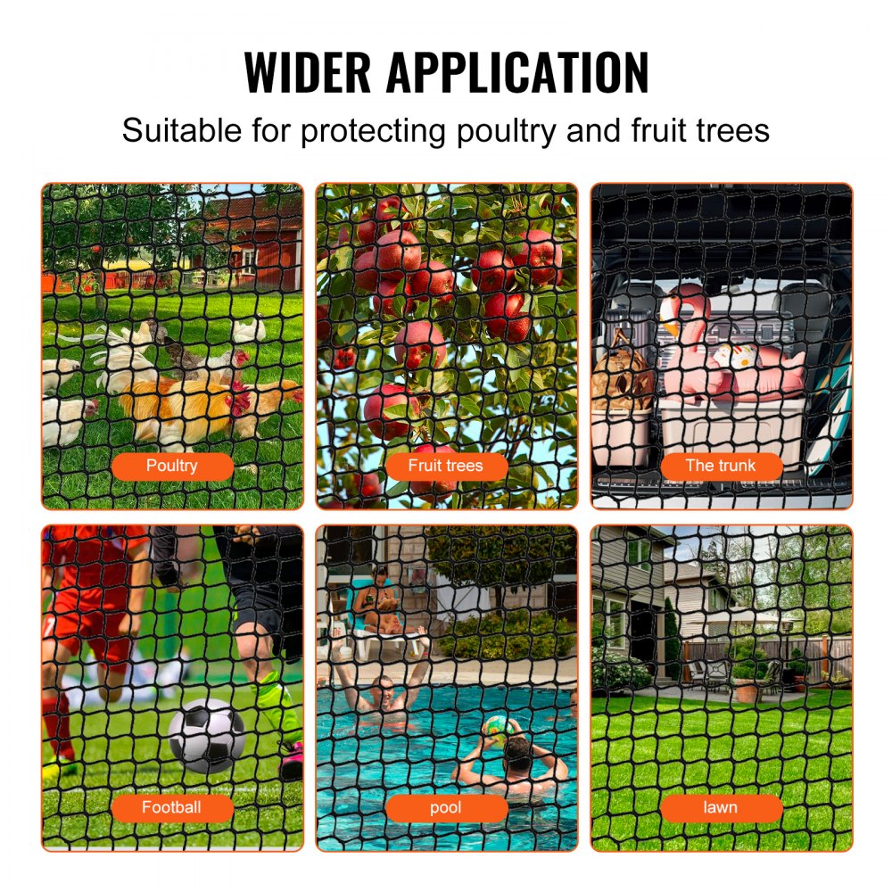 VEVOR Golf Net, 10x10ft Golf Practice Net, Indoor Hitting Net for Golf, Baseball, Hockey, Soccer, Heavy Duty Nylon DIY Ball Net, Sports Netting Barrier for Backyard Driving Training Swing (Net Only)
