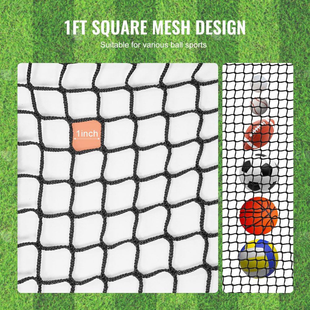 VEVOR Golf Net, 10x15ft Golf Practice Net, Indoor Hitting Net for Golf, Baseball, Hockey, Soccer, Heavy Duty Nylon DIY Ball Net, Sports Netting Barrier for Backyard Driving Training Swing (Net Only)