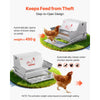 VEVOR Automatic Chicken Feeder, 25 lbs Capacity, Rainproof Treadle Poultry Feeder with Lockable Lid, No Waste, Galvanized Steel Construction, Outdoor Use, for Chicken, Bantams, Poultry, Pheasants