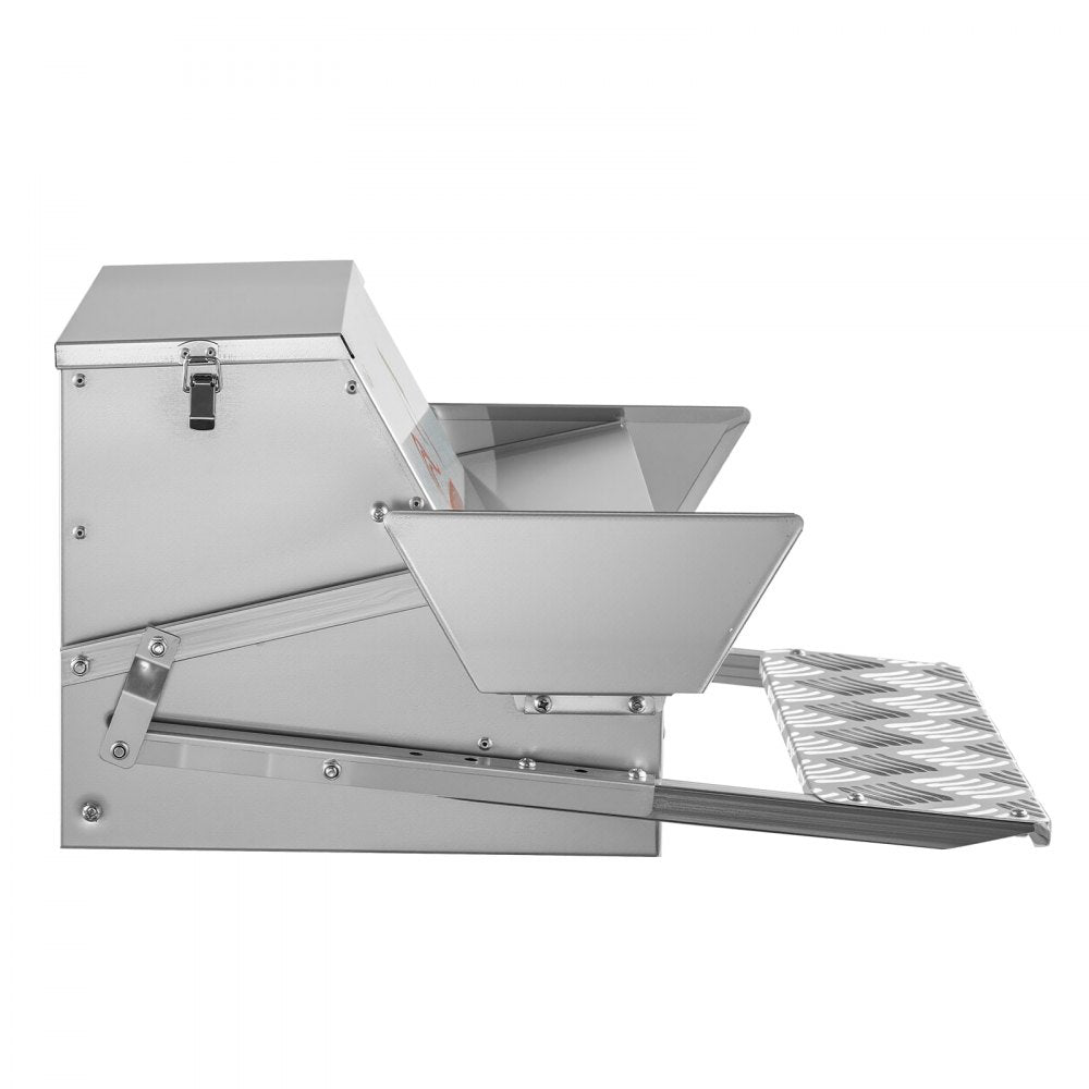 VEVOR Automatic Chicken Feeder, 25 lbs Capacity, Rainproof Treadle Poultry Feeder with Lockable Lid, No Waste, Galvanized Steel Construction, Outdoor Use, for Chicken, Bantams, Poultry, Pheasants