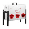 VEVOR Automatic Chicken Feeder, 30 lbs Capacity, 6 Feeding Ports No-Waste Poultry Feeder, Automatic Gravity, with Adjustable Height & Locking Lid, Metal Construction, for Chickens Bantams Pheasants