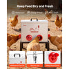 VEVOR Automatic Chicken Feeder, 40 lbs Capacity, 6 Feeding Ports No-Waste Poultry Feeder with Built-In Divider, with Latch & Handle, Metal Construction, for Chickens Bantams Pheasants Poultry Coop